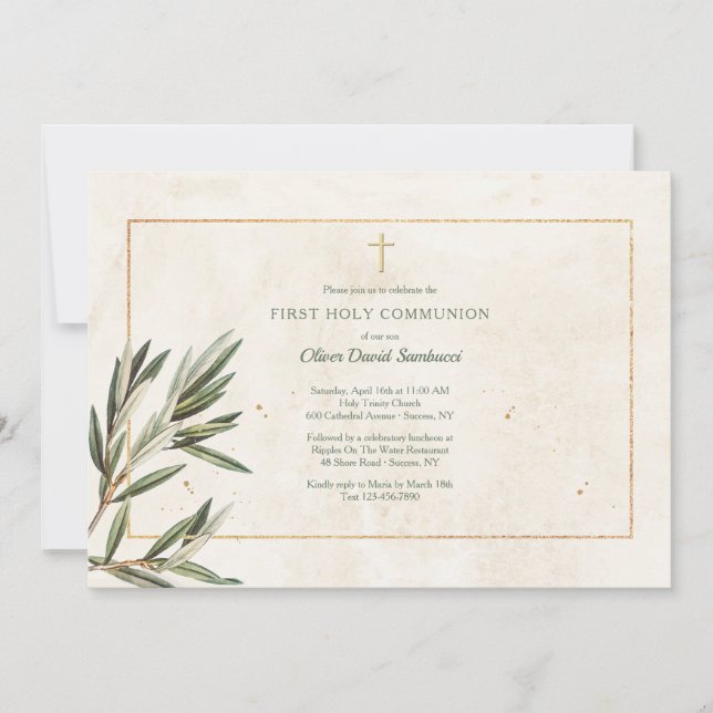 Olive Branch Religious Invitations (Front)