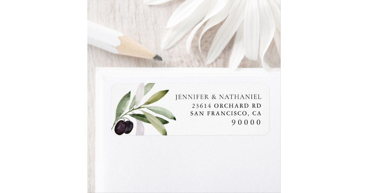 Olive Branch Return Address Label | Zazzle