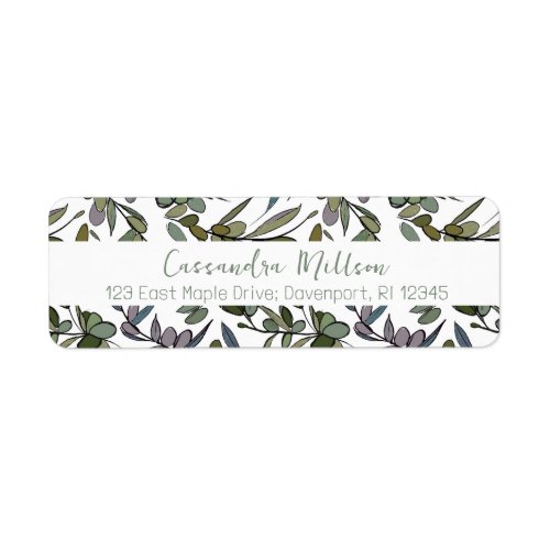 Olive Branch Return Address Label