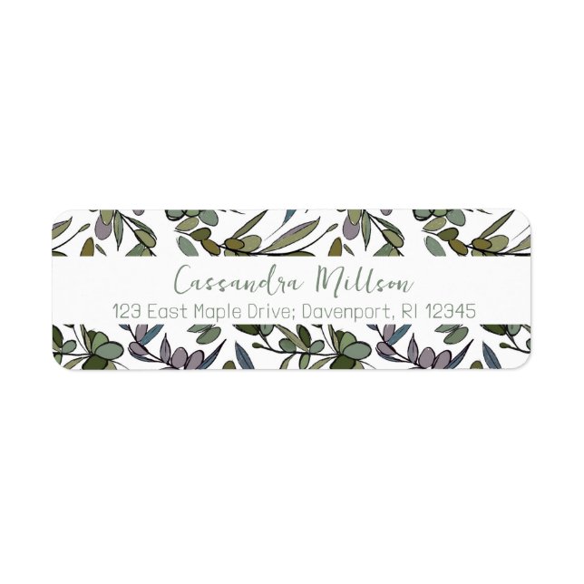 Olive Branch Return Address Label (Front)