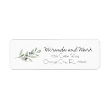 Olive Branch Return Address Labels