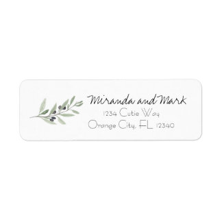 Olive Branch Return Address Labels