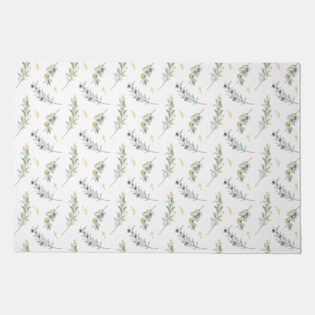 Olive Branch Rustic Botanical Doormat (Front)