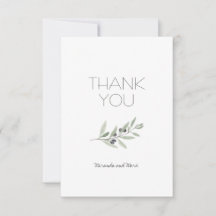Olive Branch Thank You Card