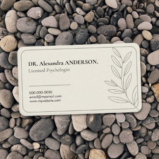 Olive Branch - Therapist & Psychologist Business Card