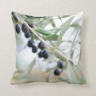 Olive branch throw pillow