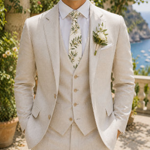 Olive Branch Tuscan Vineyard Wedding Neck Tie