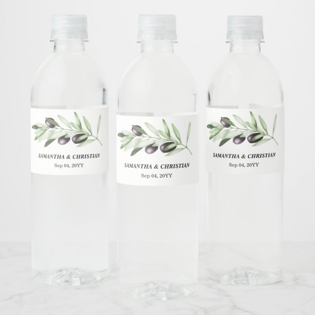 Olive Branch   Water Bottle Label (Bottles)