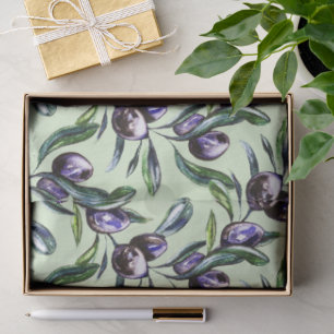 Olive Branch Watercolor Pattern Tissue Paper
