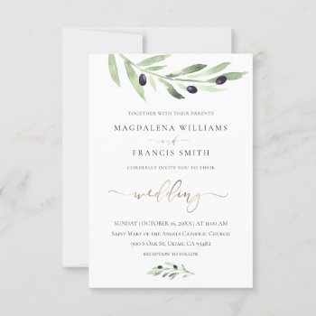 Olive Branch Wedding Invitation by amoredesign at Zazzle