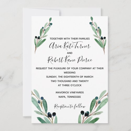 Olive Branch Wedding Invitation