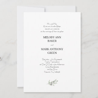 Olive Branch Wedding Invitation