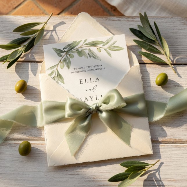 Olive Branch Wedding Invitation | Mediterranean  (Creator Uploaded)