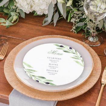 Olive Branch Wedding Menu by amoredesign at Zazzle