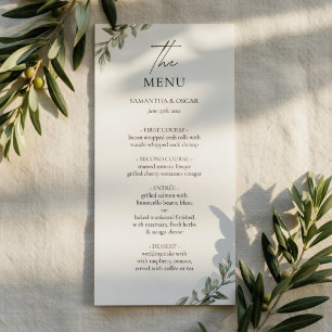 Olive Branch Wedding Menu   Elegant Greenery