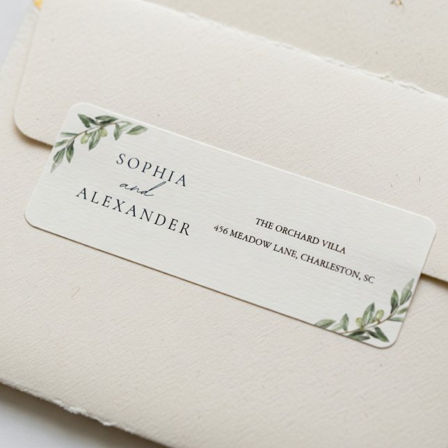 Olive Branch Wedding | Minimalist  Label (Creator Uploaded)