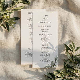 Olive Branch Wedding Program   Elegant Greenery 