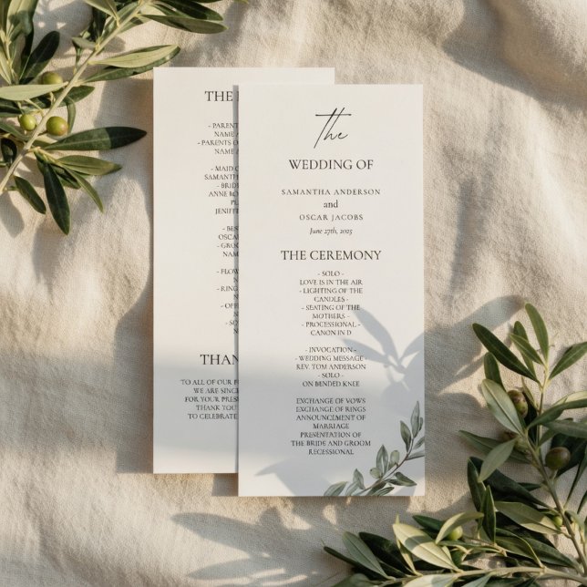 Olive Branch Wedding Program | Elegant Greenery  (Creator Uploaded)