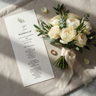 Olive Branch Wedding Program   Minimal 