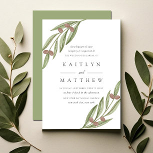 Olive Branch Wedding Rehearsal Dinner Invitation