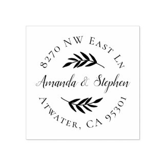 Olive Branch Wedding Return Address Stamp