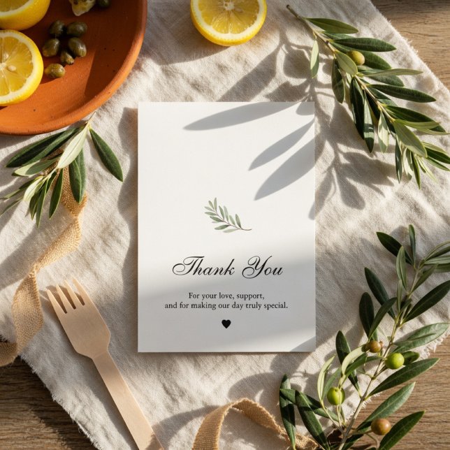 Olive Branch Wedding Thank You  Card (Creator Uploaded)