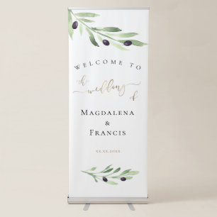 olive branch wedding welcome sign