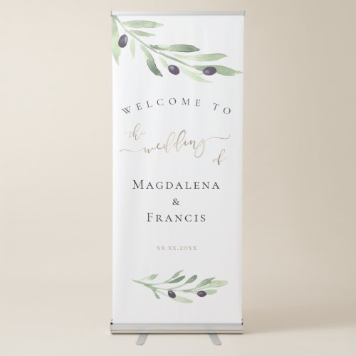 olive branch wedding welcome sign