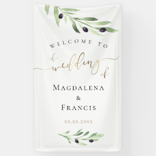 olive branch wedding welcome sign