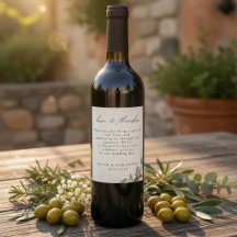 Olive Branch Wedding Wine Label | Personalized