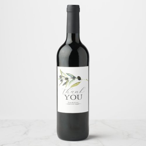 Olive Branch Wine Label Thank You