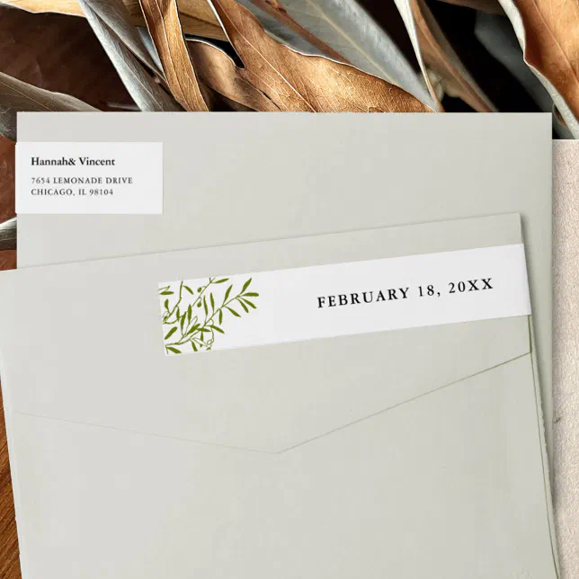 Olive Branch wraparound Address Label Zazzle