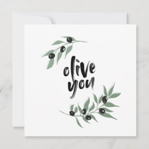 Olive branch wreath i love you olive you card