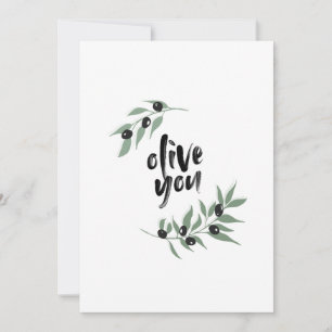Olive branch wreath olive you   i love you card