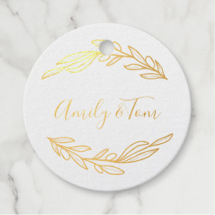 Olive Branch wreath personalized text foil Foil Fa Favor Tags