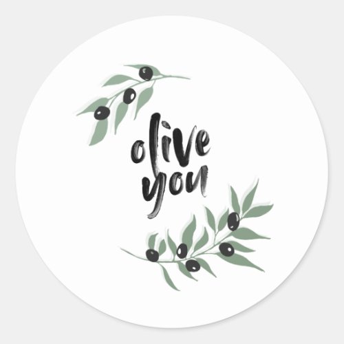 Olive branch wreath Valentines Day stickers