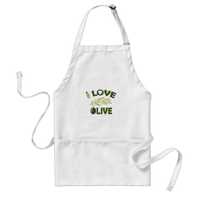 Olive Branches and Love - A Cute and Trendy Design Adult Apron (Front)
