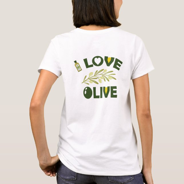 Olive Branches and Love - A Cute and Trendy T-Shirt (Back)