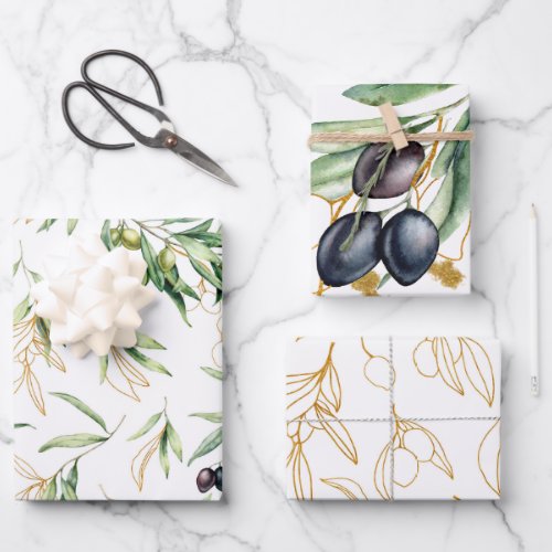 Olive Branches Assorted Wrapping Paper