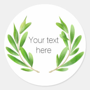 Olive branches classic round sticker