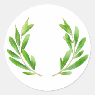 Olive branches classic round sticker