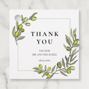 Olive branches frame wedding Favor Tags