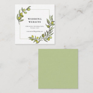 Olive branches frame wedding website card