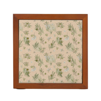 Olive Branches Kraft Eco Botanical Desk Box Organizer