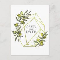 Olive Branches  Nature Greenery Botanical Wedding Announcement Postcard