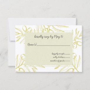 Olive Branches  Nature Greenery Botanical Wedding RSVP Card