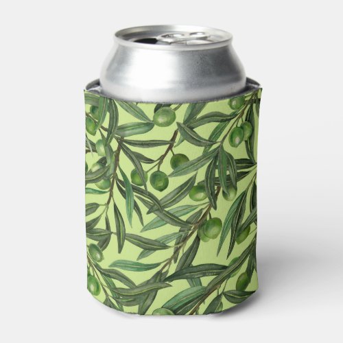 Olive branches on honeydew green can cooler
