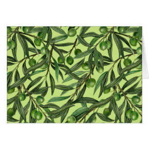 Olive branches on honeydew green cards
