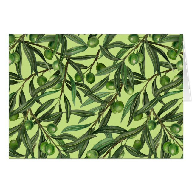 Olive branches on honeydew green cards (Front Horizontal)