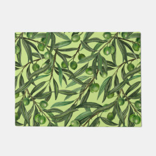 Olive branches on honeydew green doormat